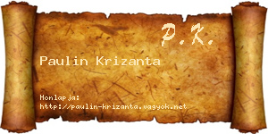 Paulin Krizanta névjegykártya
